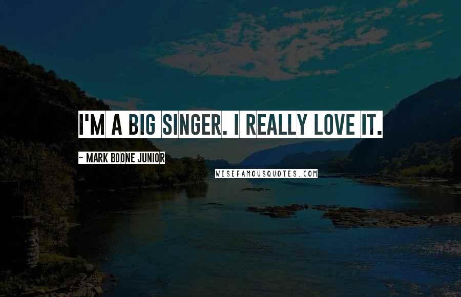 Mark Boone Junior Quotes: I'm a big singer. I really love it.