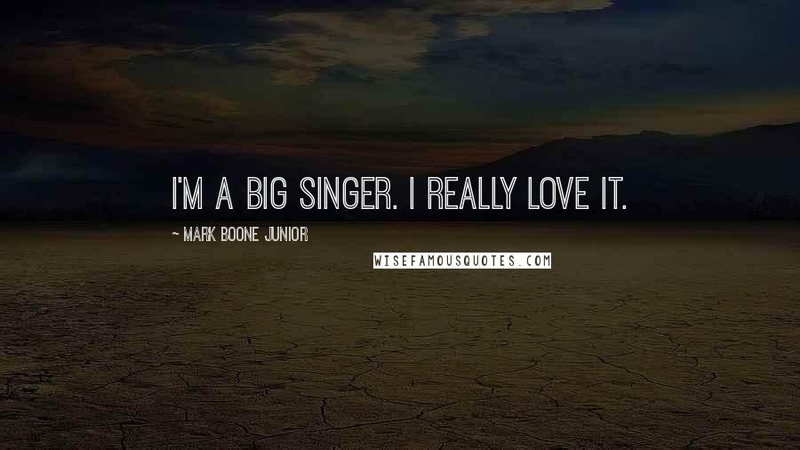 Mark Boone Junior Quotes: I'm a big singer. I really love it.