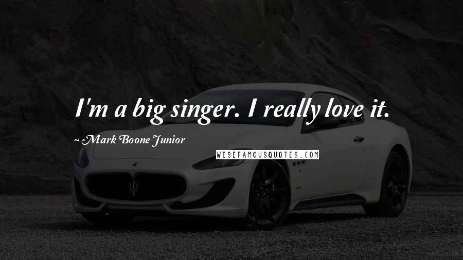 Mark Boone Junior Quotes: I'm a big singer. I really love it.