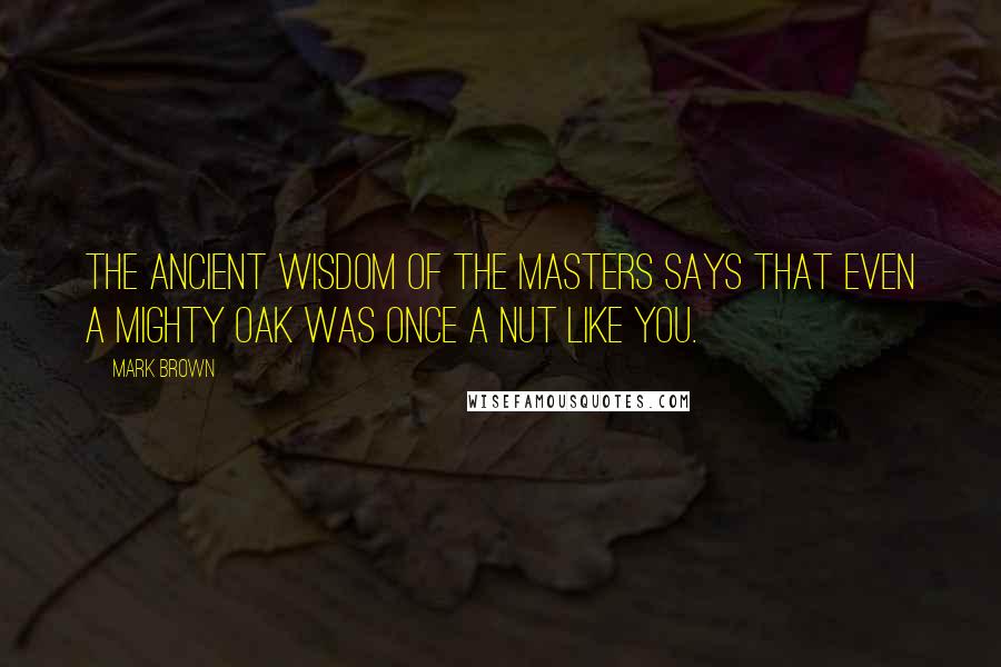 Mark Brown Quotes: The ancient wisdom of the masters says that even a mighty oak was once a nut like you.