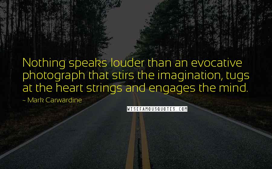 Mark Carwardine Quotes: Nothing speaks louder than an evocative photograph that stirs the imagination, tugs at the heart strings and engages the mind.