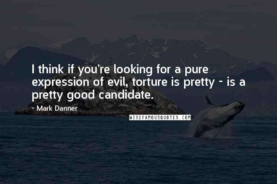 Mark Danner Quotes: I think if you're looking for a pure expression of evil, torture is pretty - is a pretty good candidate.