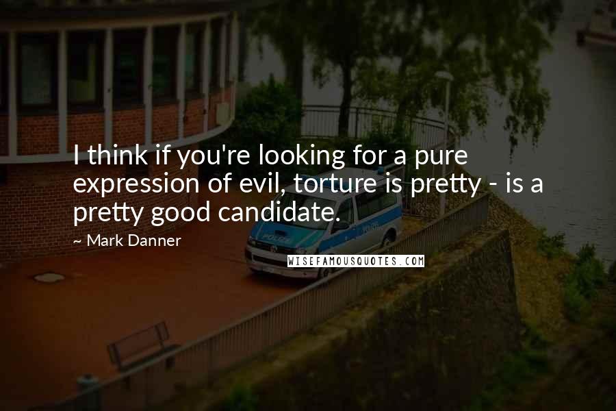 Mark Danner Quotes: I think if you're looking for a pure expression of evil, torture is pretty - is a pretty good candidate.