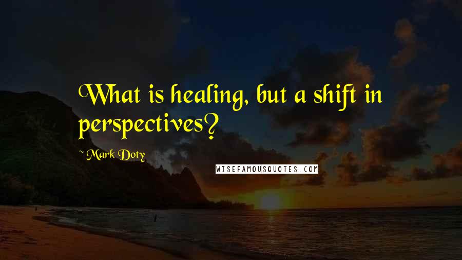 Mark Doty Quotes: What is healing, but a shift in perspectives?