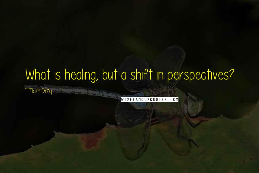 Mark Doty Quotes: What is healing, but a shift in perspectives?