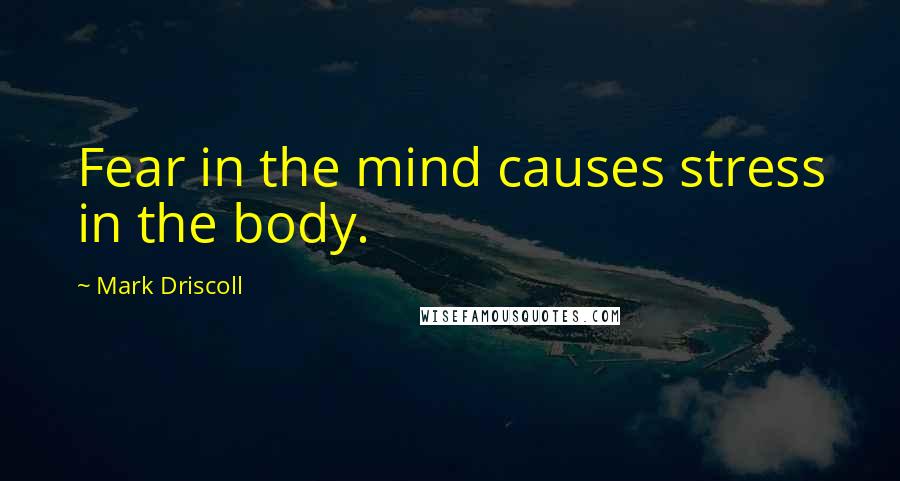 Mark Driscoll Quotes: Fear in the mind causes stress in the body.