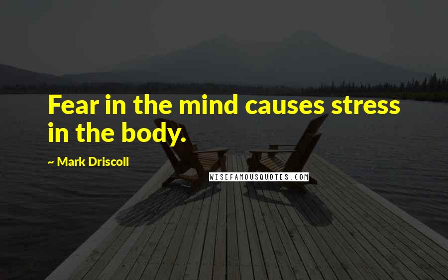 Mark Driscoll Quotes: Fear in the mind causes stress in the body.