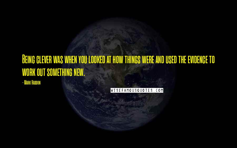 Mark Haddon Quotes: Being clever was when you looked at how things were and used the evidence to work out something new.