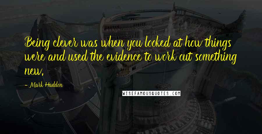 Mark Haddon Quotes: Being clever was when you looked at how things were and used the evidence to work out something new.