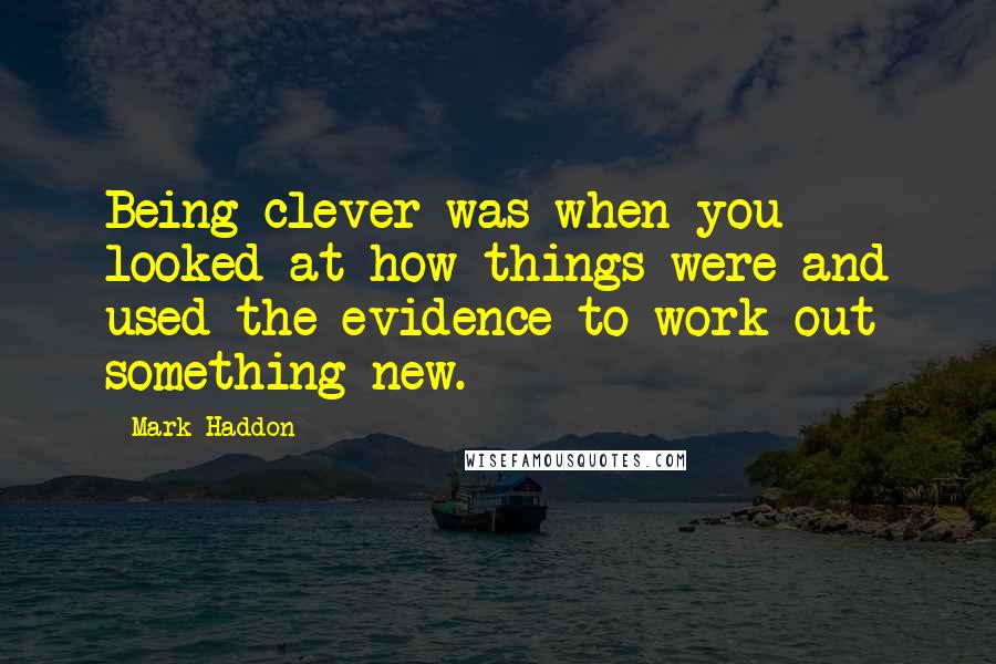 Mark Haddon Quotes: Being clever was when you looked at how things were and used the evidence to work out something new.