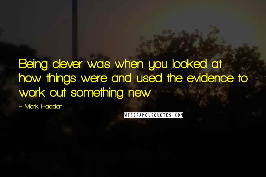 Mark Haddon Quotes: Being clever was when you looked at how things were and used the evidence to work out something new.