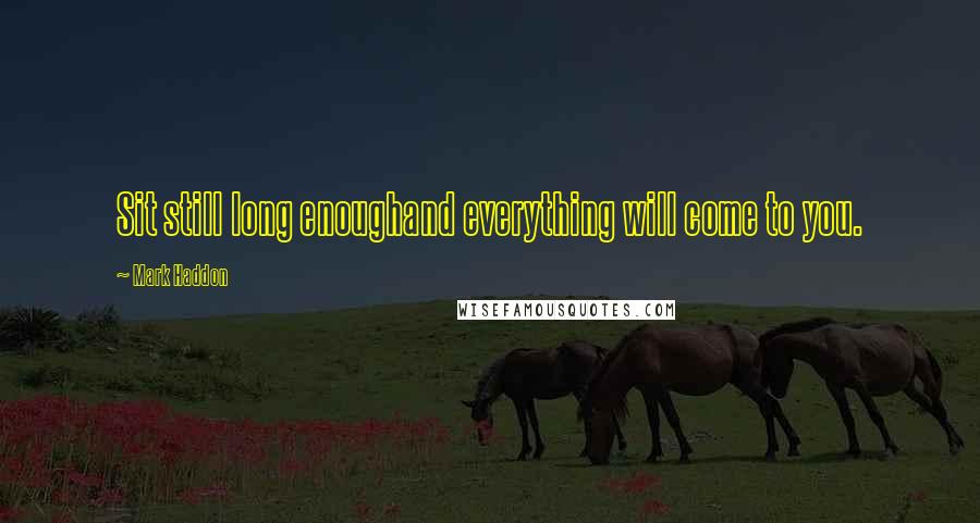 Mark Haddon Quotes: Sit still long enoughand everything will come to you.