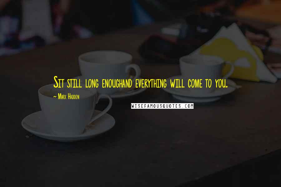 Mark Haddon Quotes: Sit still long enoughand everything will come to you.