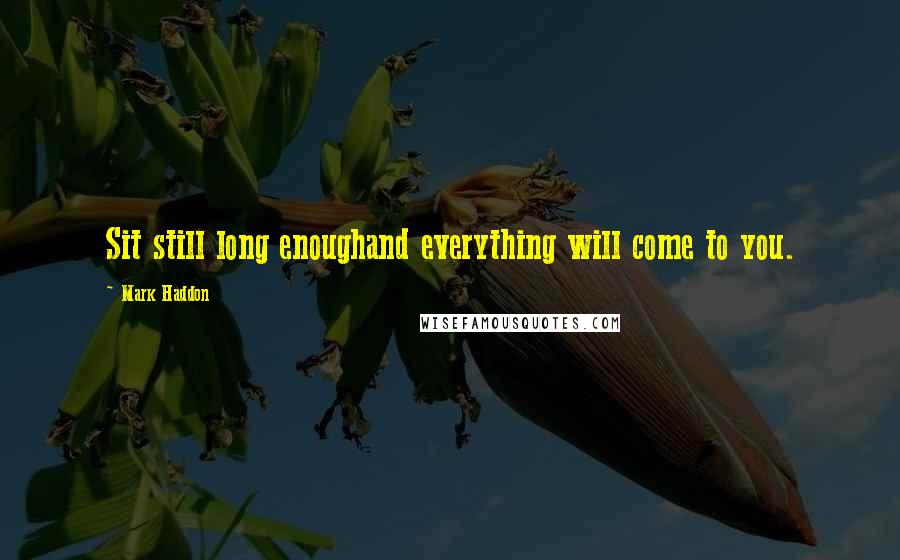Mark Haddon Quotes: Sit still long enoughand everything will come to you.