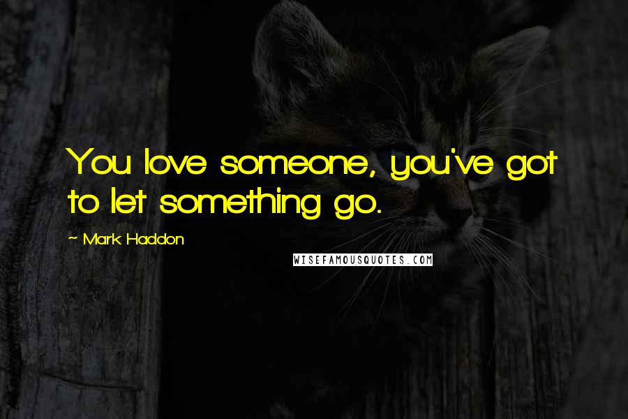 Mark Haddon Quotes: You love someone, you've got to let something go.