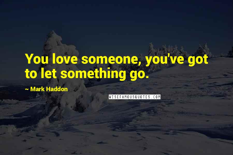 Mark Haddon Quotes: You love someone, you've got to let something go.