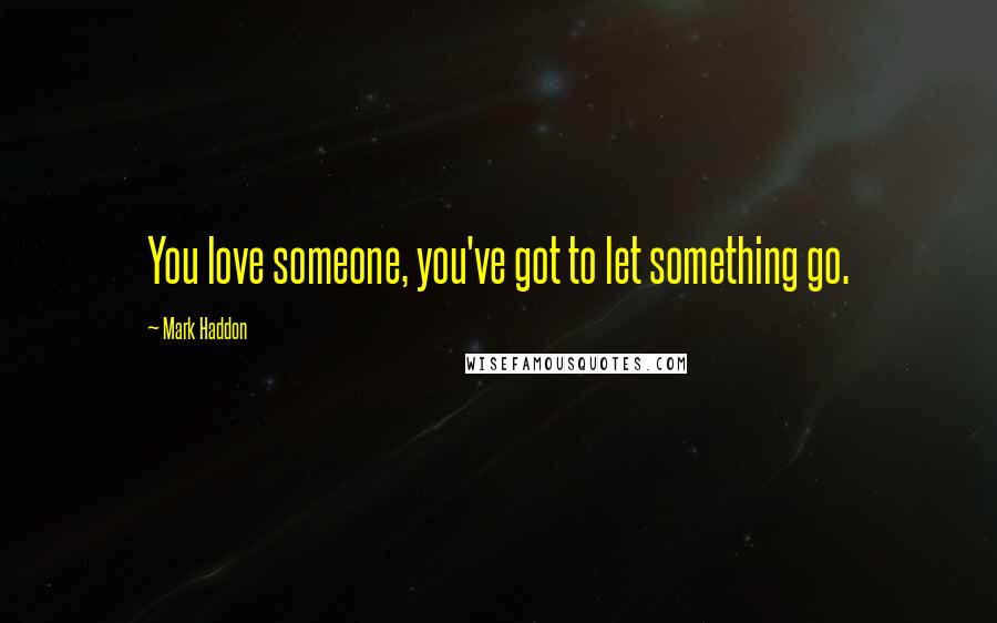 Mark Haddon Quotes: You love someone, you've got to let something go.