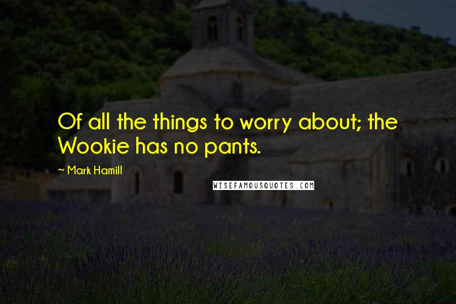 Mark Hamill Quotes: Of all the things to worry about; the Wookie has no pants.