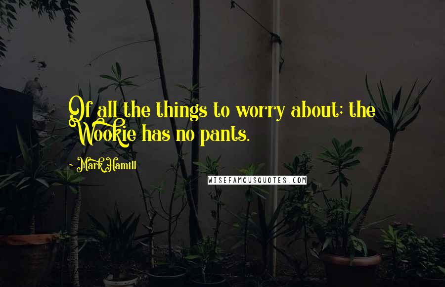 Mark Hamill Quotes: Of all the things to worry about; the Wookie has no pants.