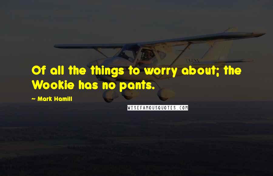 Mark Hamill Quotes: Of all the things to worry about; the Wookie has no pants.