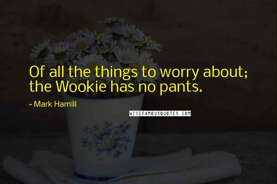 Mark Hamill Quotes: Of all the things to worry about; the Wookie has no pants.