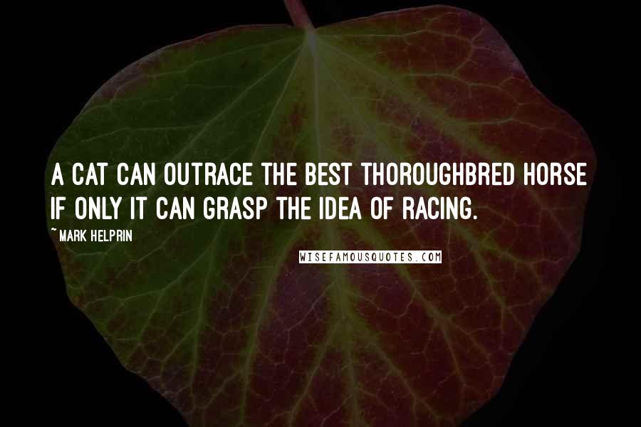 Mark Helprin Quotes: A cat can outrace the best thoroughbred horse if only it can grasp the idea of racing.