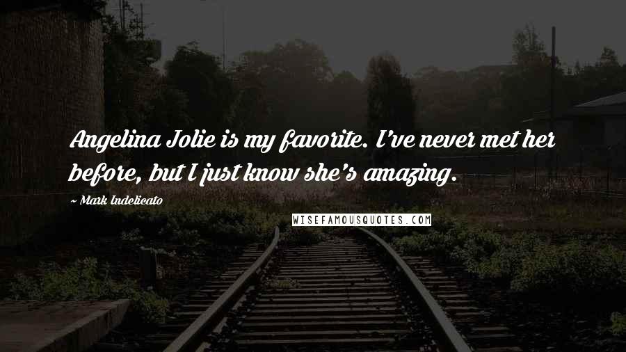 Mark Indelicato Quotes: Angelina Jolie is my favorite. I've never met her before, but I just know she's amazing.