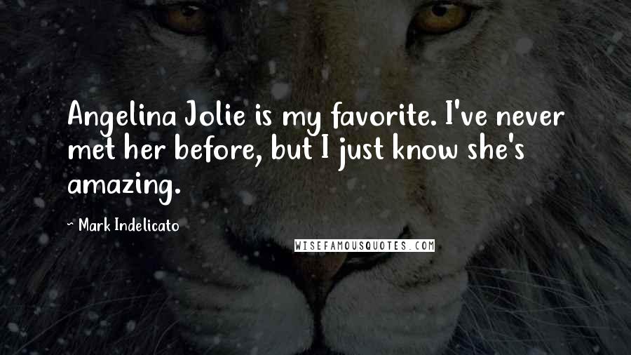 Mark Indelicato Quotes: Angelina Jolie is my favorite. I've never met her before, but I just know she's amazing.