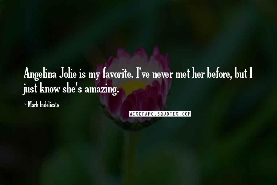 Mark Indelicato Quotes: Angelina Jolie is my favorite. I've never met her before, but I just know she's amazing.