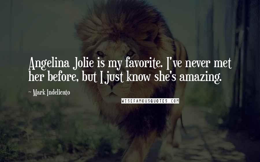 Mark Indelicato Quotes: Angelina Jolie is my favorite. I've never met her before, but I just know she's amazing.