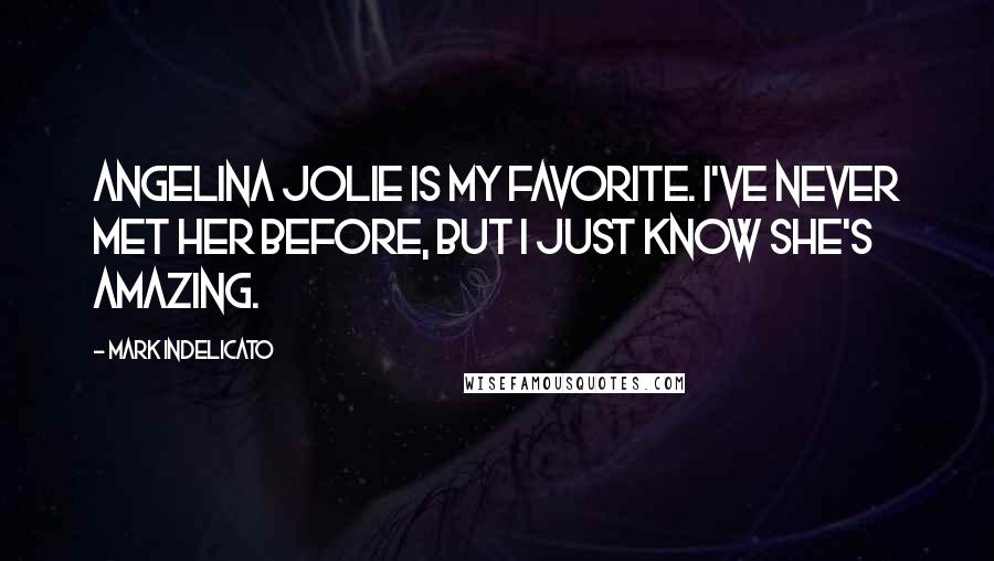 Mark Indelicato Quotes: Angelina Jolie is my favorite. I've never met her before, but I just know she's amazing.