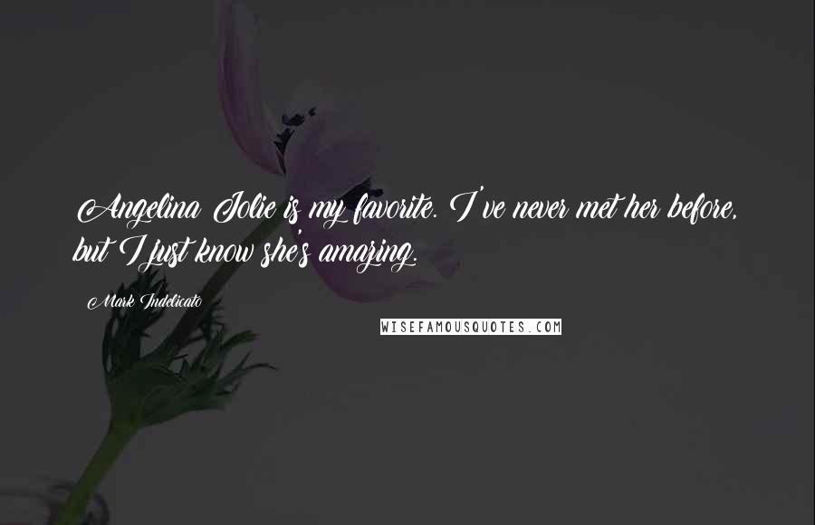 Mark Indelicato Quotes: Angelina Jolie is my favorite. I've never met her before, but I just know she's amazing.