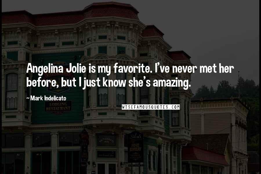 Mark Indelicato Quotes: Angelina Jolie is my favorite. I've never met her before, but I just know she's amazing.