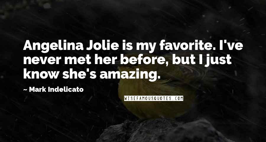 Mark Indelicato Quotes: Angelina Jolie is my favorite. I've never met her before, but I just know she's amazing.