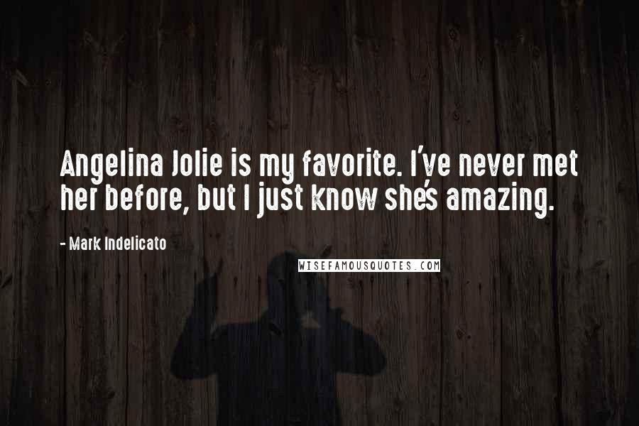 Mark Indelicato Quotes: Angelina Jolie is my favorite. I've never met her before, but I just know she's amazing.