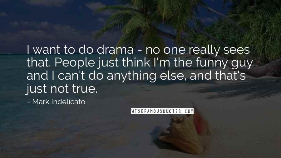 Mark Indelicato Quotes: I want to do drama - no one really sees that. People just think I'm the funny guy and I can't do anything else, and that's just not true.