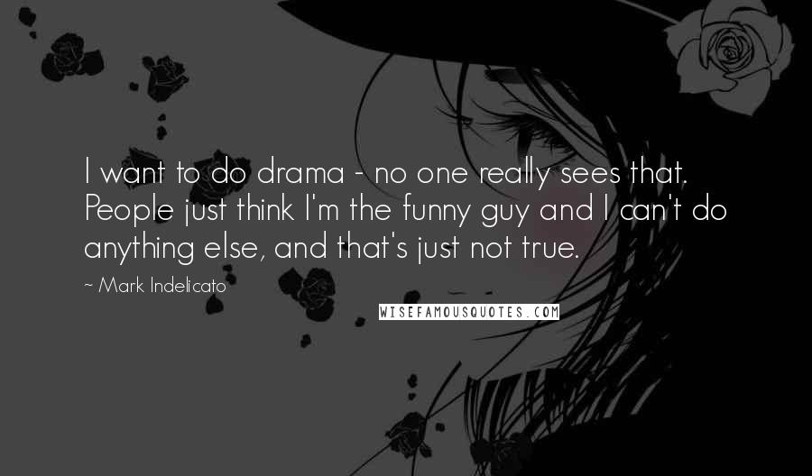 Mark Indelicato Quotes: I want to do drama - no one really sees that. People just think I'm the funny guy and I can't do anything else, and that's just not true.