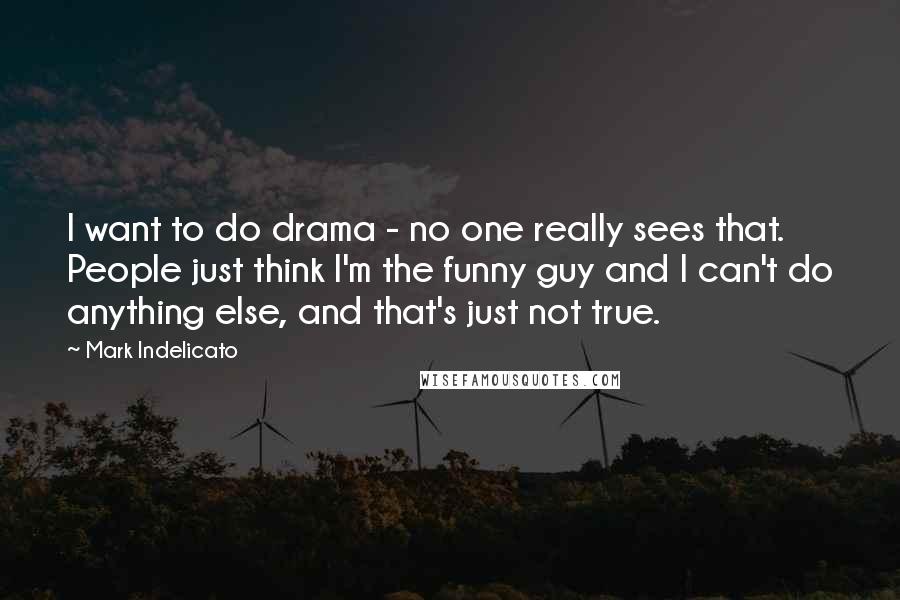 Mark Indelicato Quotes: I want to do drama - no one really sees that. People just think I'm the funny guy and I can't do anything else, and that's just not true.