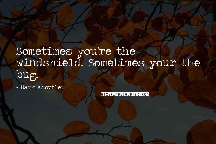 Mark Knopfler Quotes: Sometimes you're the windshield. Sometimes your the bug.