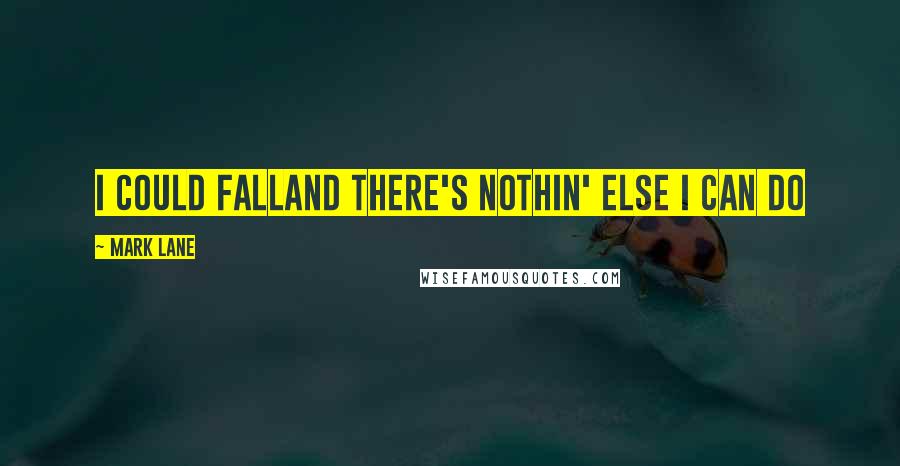 Mark Lane Quotes: I could fallAnd there's nothin' else I can do