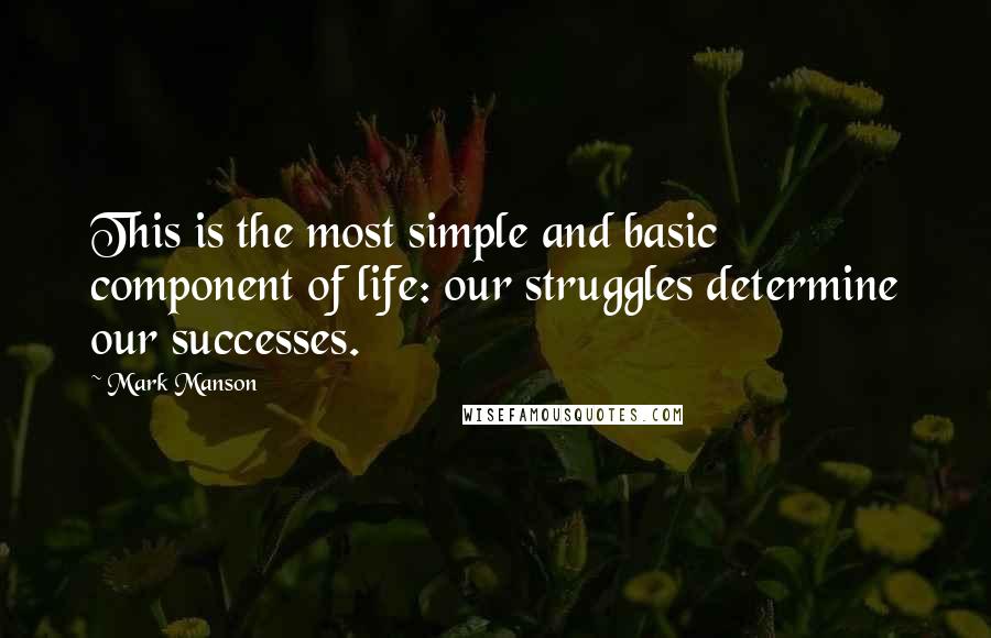 Mark Manson Quotes: This is the most simple and basic component of life: our struggles determine our successes.