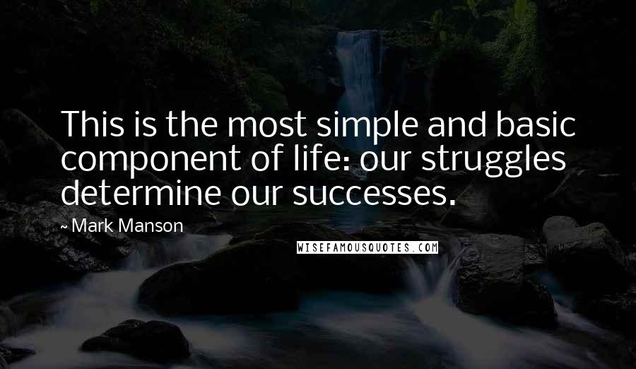 Mark Manson Quotes: This is the most simple and basic component of life: our struggles determine our successes.