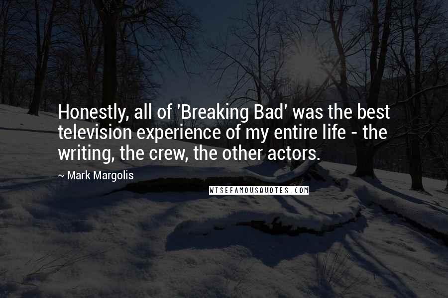 Mark Margolis Quotes: Honestly, all of 'Breaking Bad' was the best television experience of my entire life - the writing, the crew, the other actors.