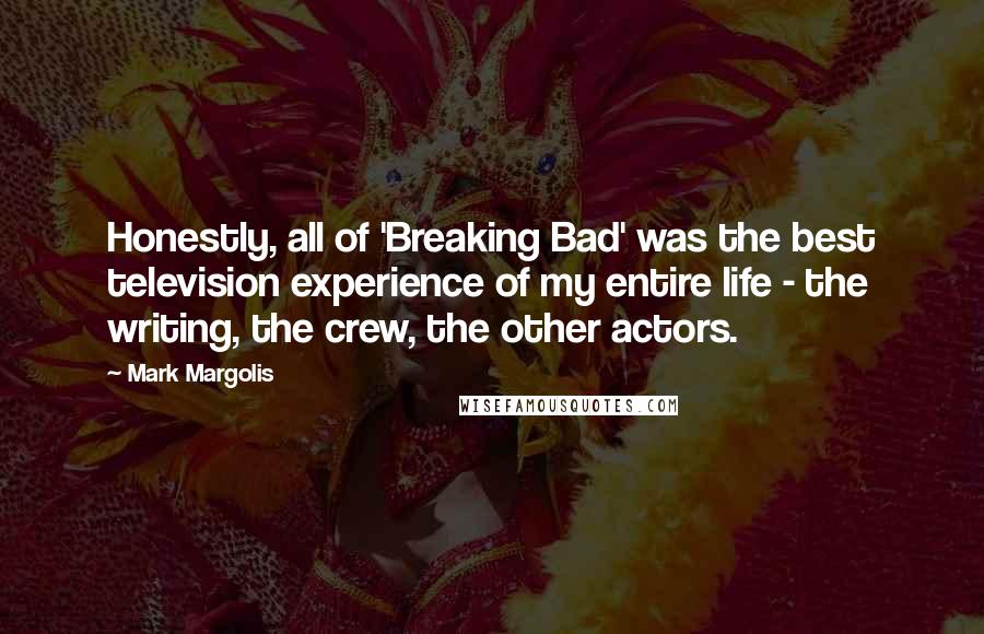 Mark Margolis Quotes: Honestly, all of 'Breaking Bad' was the best television experience of my entire life - the writing, the crew, the other actors.