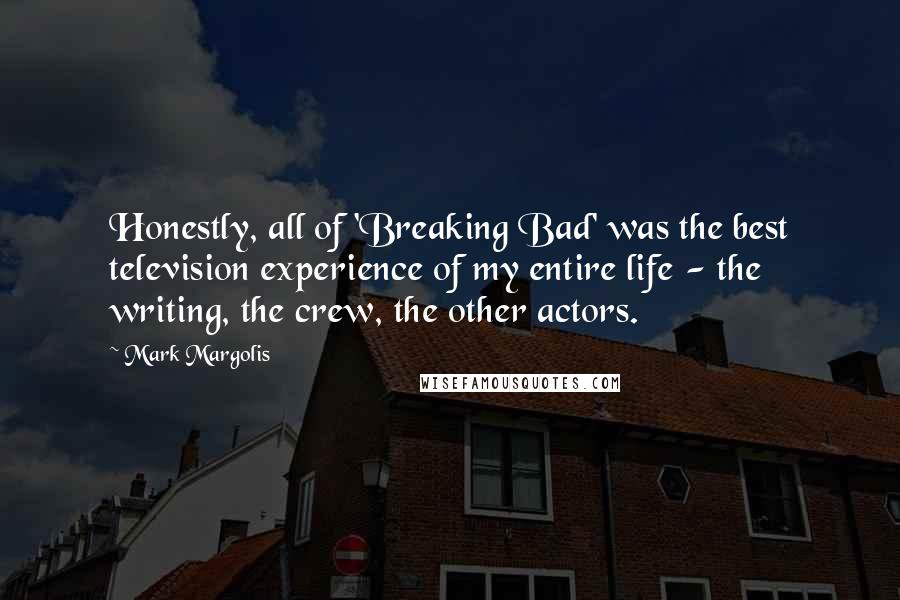 Mark Margolis Quotes: Honestly, all of 'Breaking Bad' was the best television experience of my entire life - the writing, the crew, the other actors.