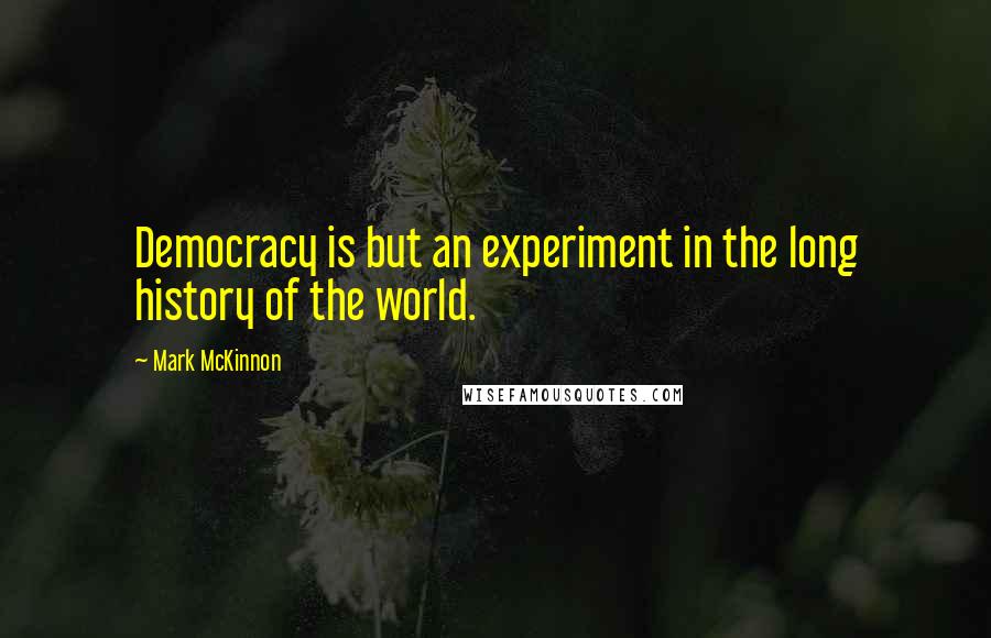 Mark McKinnon Quotes: Democracy is but an experiment in the long history of the world.