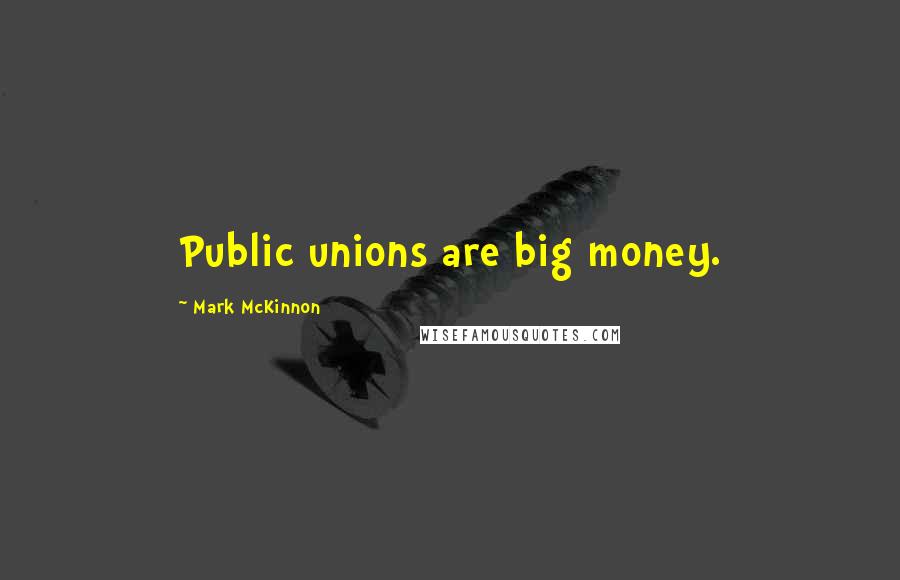 Mark McKinnon Quotes: Public unions are big money.