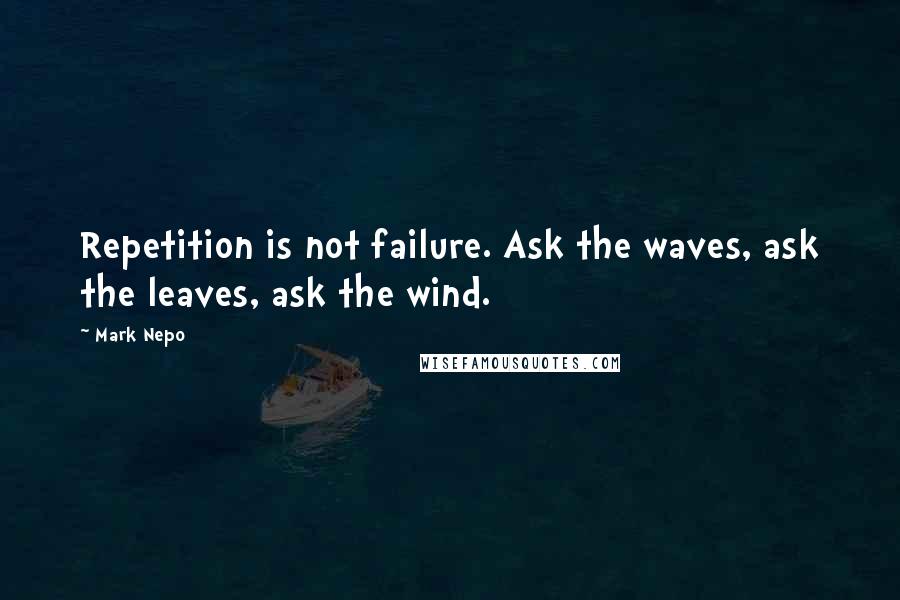 Mark Nepo Quotes: Repetition is not failure. Ask the waves, ask the leaves, ask the wind.