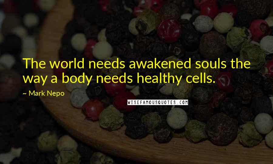 Mark Nepo Quotes: The world needs awakened souls the way a body needs healthy cells.