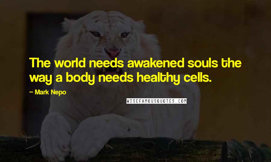 Mark Nepo Quotes: The world needs awakened souls the way a body needs healthy cells.